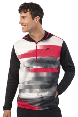 Мужская теннисная кофта Head Topspin Hoodie - черный/print Vision