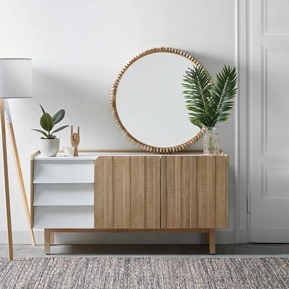 Торшер Uzagi белый и дерево