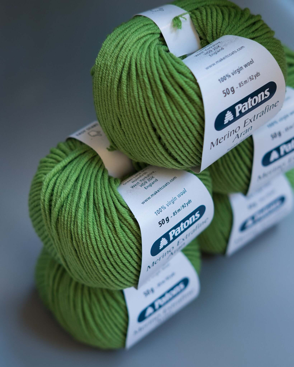 -60% Merino Extrafine Aran 5x50g — apple green