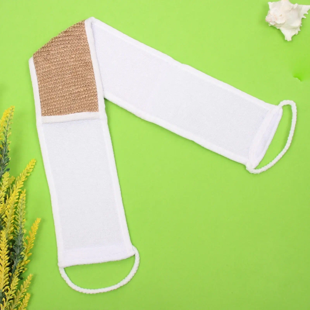 Мочалка для тела «ULTRAMARIN LOTOS», комбинированная с сизалем, цвет белый, 67*10см