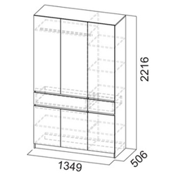 Авиньон Шкаф двухстворчатый Дуб крафт золотой/графит серый