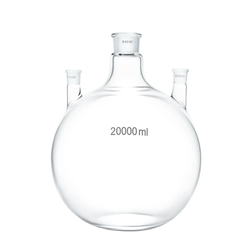 Колба трехгорлая плоскодонная, 20000 мл, шлиф 29/32-45/40-29/32