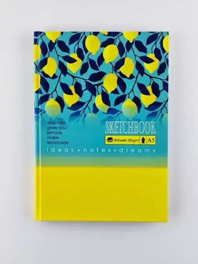 Скетчбук А5 переплёт твёрдый 80л. "Лимонад"