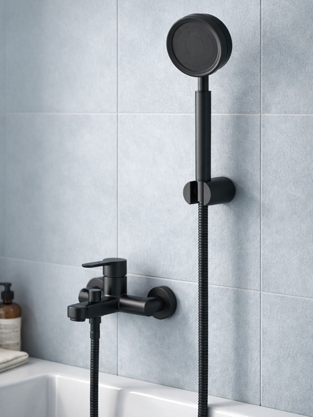 Душевой гарнитур STWORKI Малвик S49190BK матовый черный