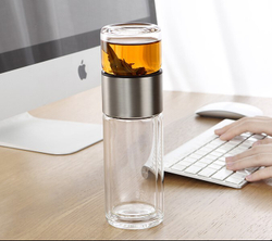 213041 Бутылка для заваривания SAMADoyo "C-002B" ниж.колба-238мл, верх. колба-170мл, зеленый/стекло