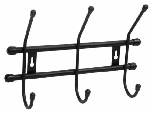 ВЕШАЛКА НАСТЕННАЯ СТАНДАРТ 3 КРЮЧКА ЧЕРНЫЙ ВНС32