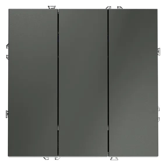 Выключатель встраиваемый VOLTUM S70 трехклавишный 10А, (титан) vls030106