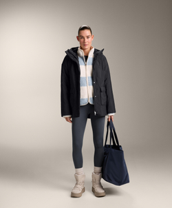 OYSHO Леггинсы Comfortlux с V-образным вырезом на талии и контрастной отделкой до щиколотки, асфальтовый