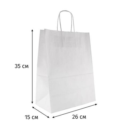 Пакет бумажный Белый 26*15*35 С РУЧКАМИ