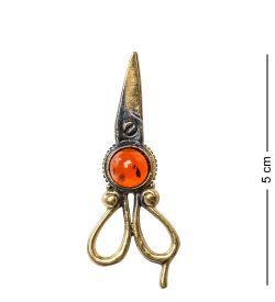 Народные промыслы AM-1141 Фигурка «Ножницы» (латунь, янтарь)