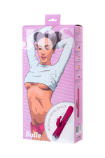 Розовый вибратор с клиторальным стимулятором Balle - 23 см. (Цвет: розовый)