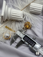 Накладка на пуговицу золотистая Жемчуг1