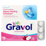 Gravol, Kids, морская болезнь, для детей от 2 лет, вишня, 15 мг, 18 таблеток
