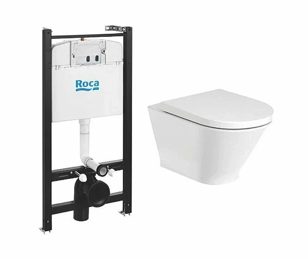 Унитаз подвесной Roca The Gap 893105000 безободковый, с инсталляцией, с крышкой микролифт