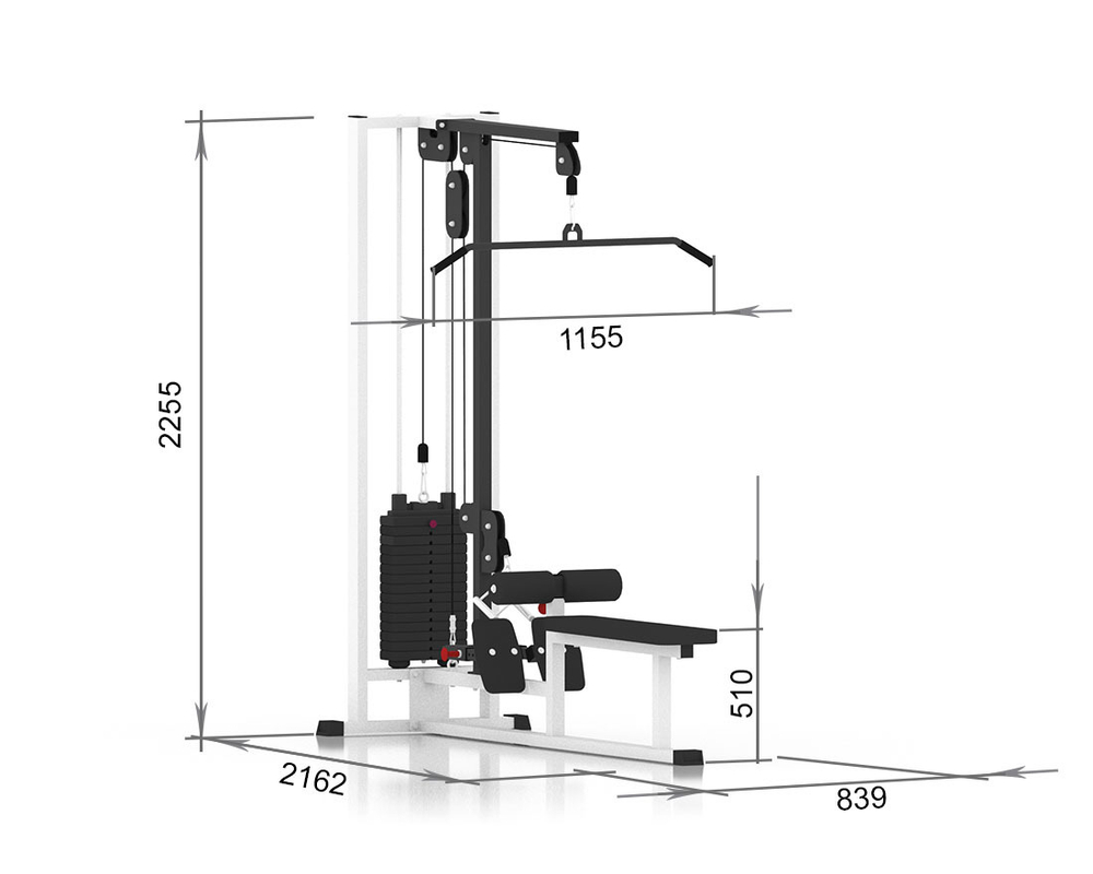 Комбинированная Тяга сверху, к поясу Серый