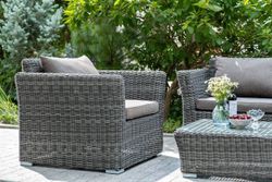 "Капучино Cингл" лаунж-зона из искусственного ротанга, цвет графит