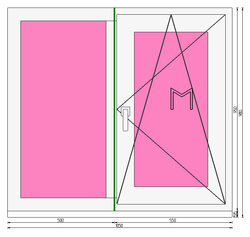 Пластиковое окно 950 х 1050 ТермА Эко + Москитная сетка