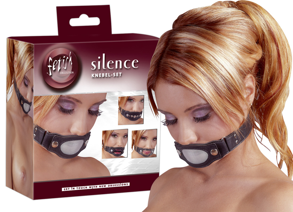 Кляп со сменными насадками для рта (Цвет: черный)