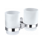 Два стакана для зубных щеток с держателем WONZON & WOGHAND POLO, Хром (WW-8928)