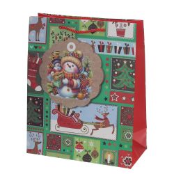 GAEM Пакет подарочный M (бумага 210г/м2, блок 12шт), L26 W12 H32 см, 4в.