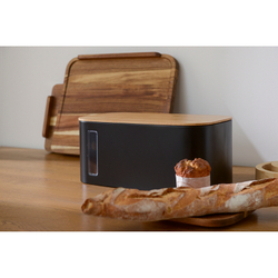 Хлебница 39.7х23х17.6см Smart Solutions Kaffi матовая черная