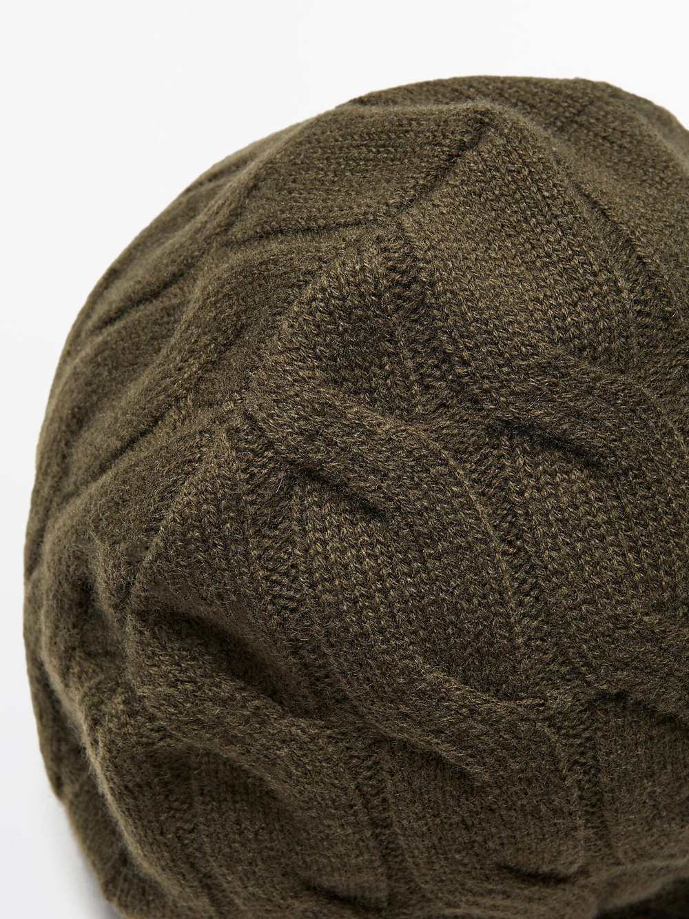 Massimo Dutti Плетеная балаклава, зеленый