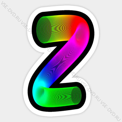 Наклейка «Z» (радужная округлая)