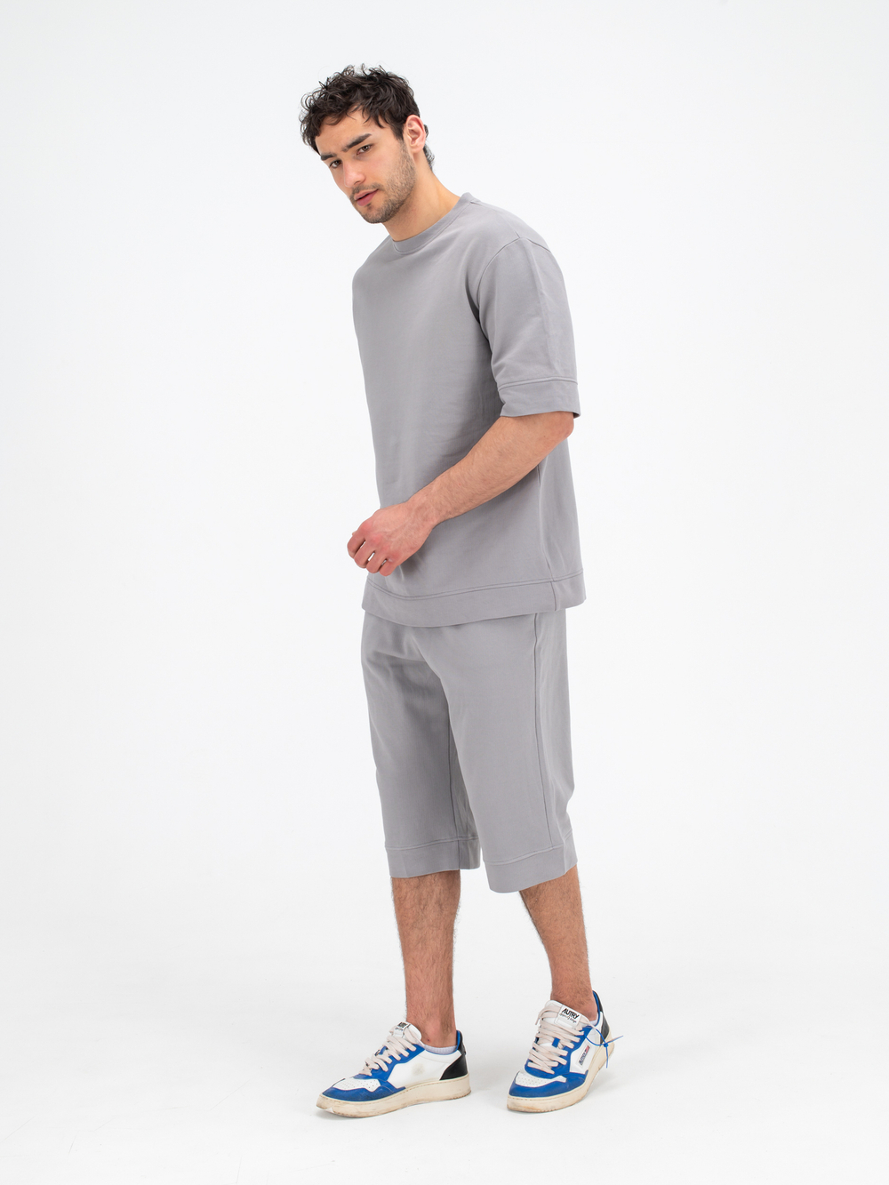 Костюм хлопковый с шортами. Грей
