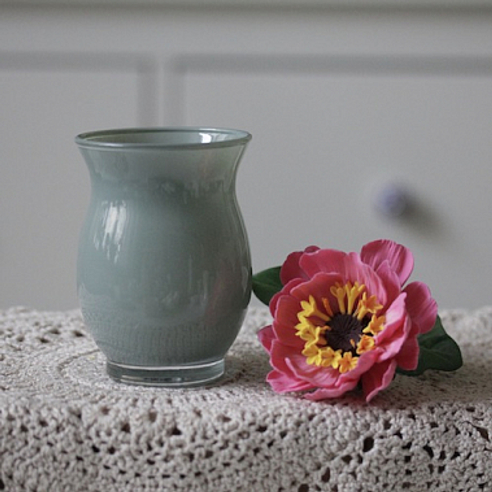 Вазочка кувшинчик серо-бирюзовая D7 x H9 см