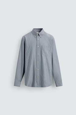 ZARА РУБАШКА В ПОЛОСКУ С КАРМАНОМ, ПОЛОСКИ