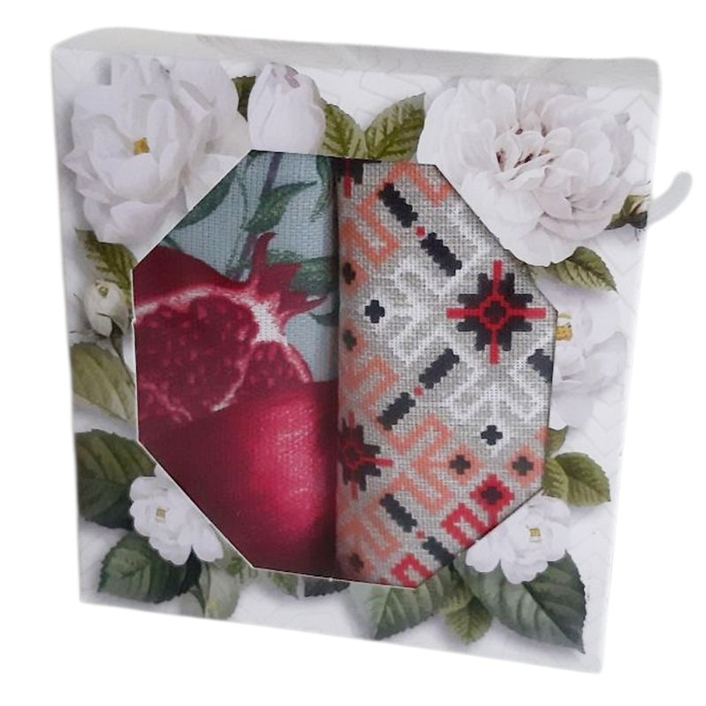 Набор из 2-х кухонных полотенец в подарочной упаковке, 100% хлопок, Россия.