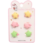 Резинки для волос детские 6шт «БАМБИ БУМ Маттэ», Звёздочки, микс 6 цветов, d-2.см/12*7.5см