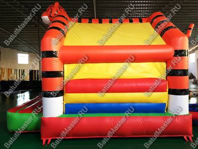 Детский надувной батут "Тигр на прогулке" с крышей 4*4*3,5 м