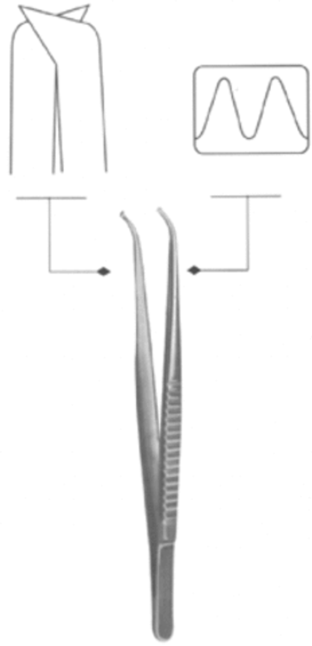 ВР- П-13 Пинцет для разбортовки сосудов зубчатый ПХ 150х2