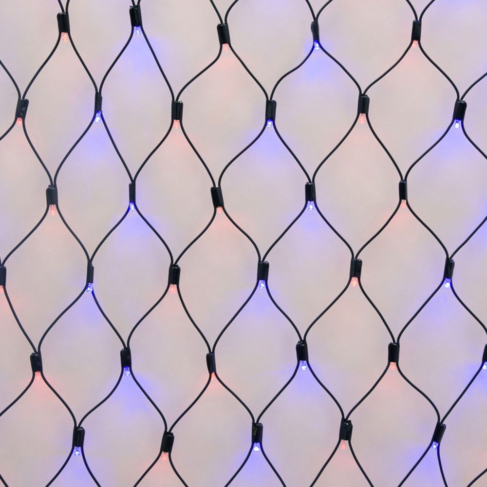 ULD-N2015-288-SBK RED-BLUE IP67 Сетка светодиодная. статическое свечение. 2x1.5м. Соединяемая. 288 светодиодов. Красно-синий свет. Провод черный. TM Uniel.