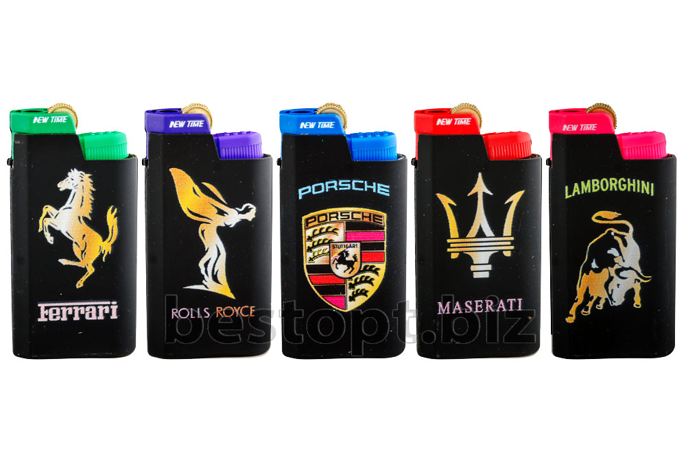 Зажигалки  New Time FM-01(10)  метал мех Логотипы Люкс машин  (25шт*20бл)