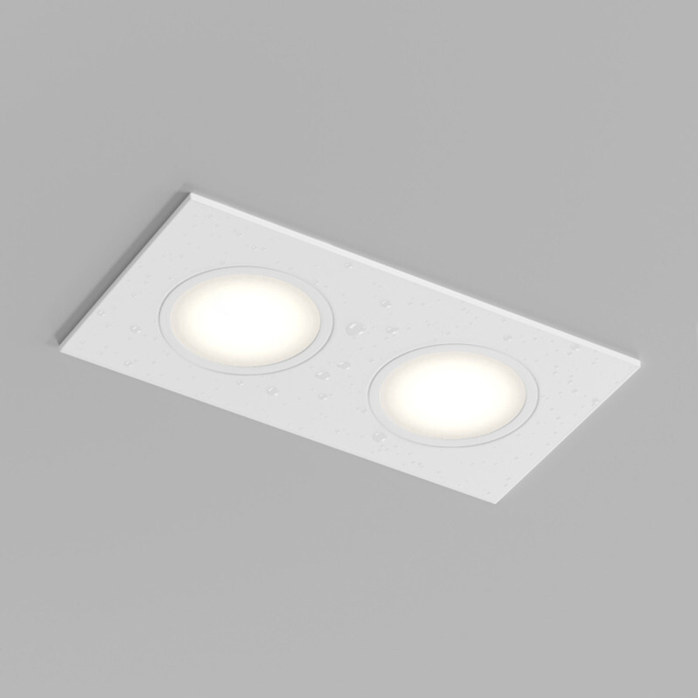 Встраиваемый влагозащищенный светильник PORT, 2?15 Вт макс., LED, GU5.3, IP65, корпус из полимера, цвет белый