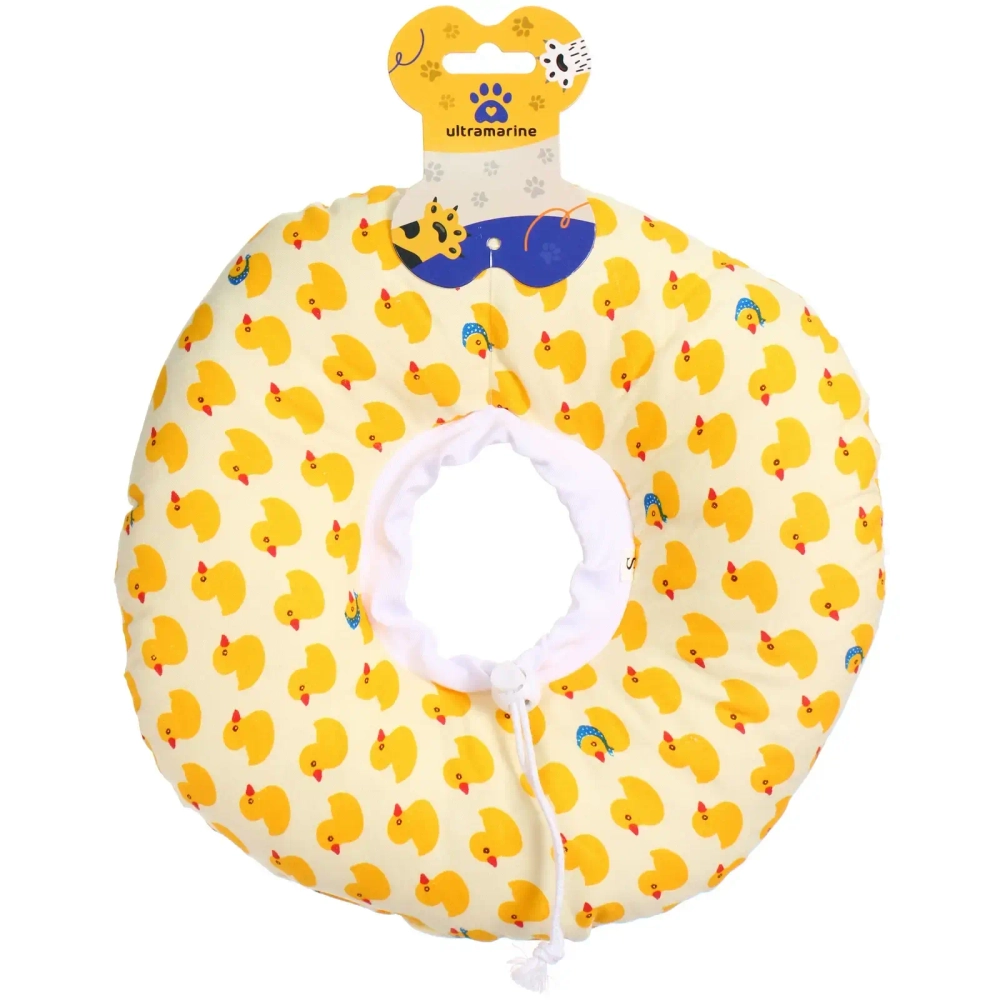 Воротник ветеринарный на кулиске «ЛЮБИМЫЙ БРО», уточки, р S, окружность шеи 13-22см (лейбл)