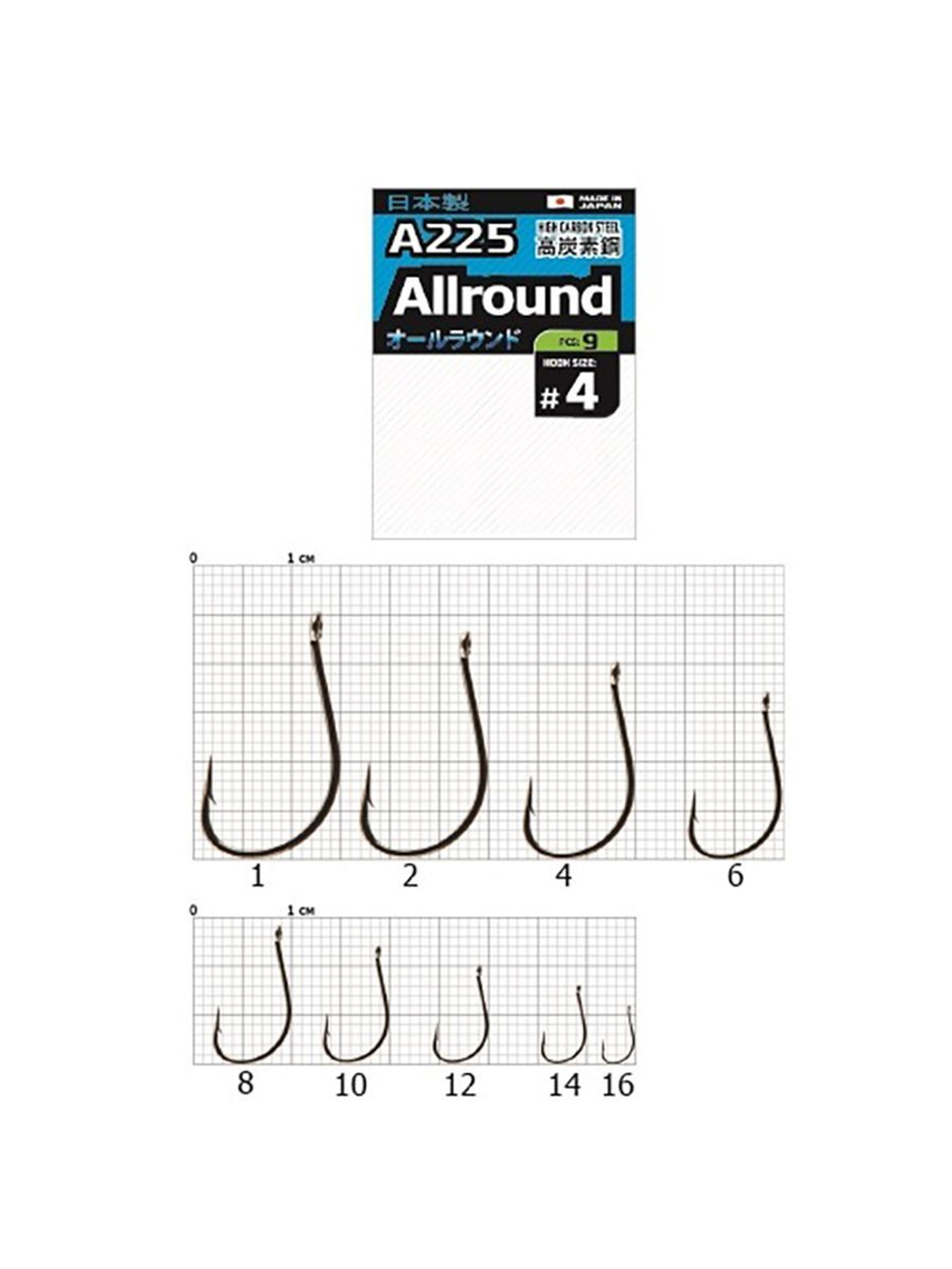 Крючки Cobra Pro AIIROUND серии A225 размер 016 (5упк.по 10шт.)