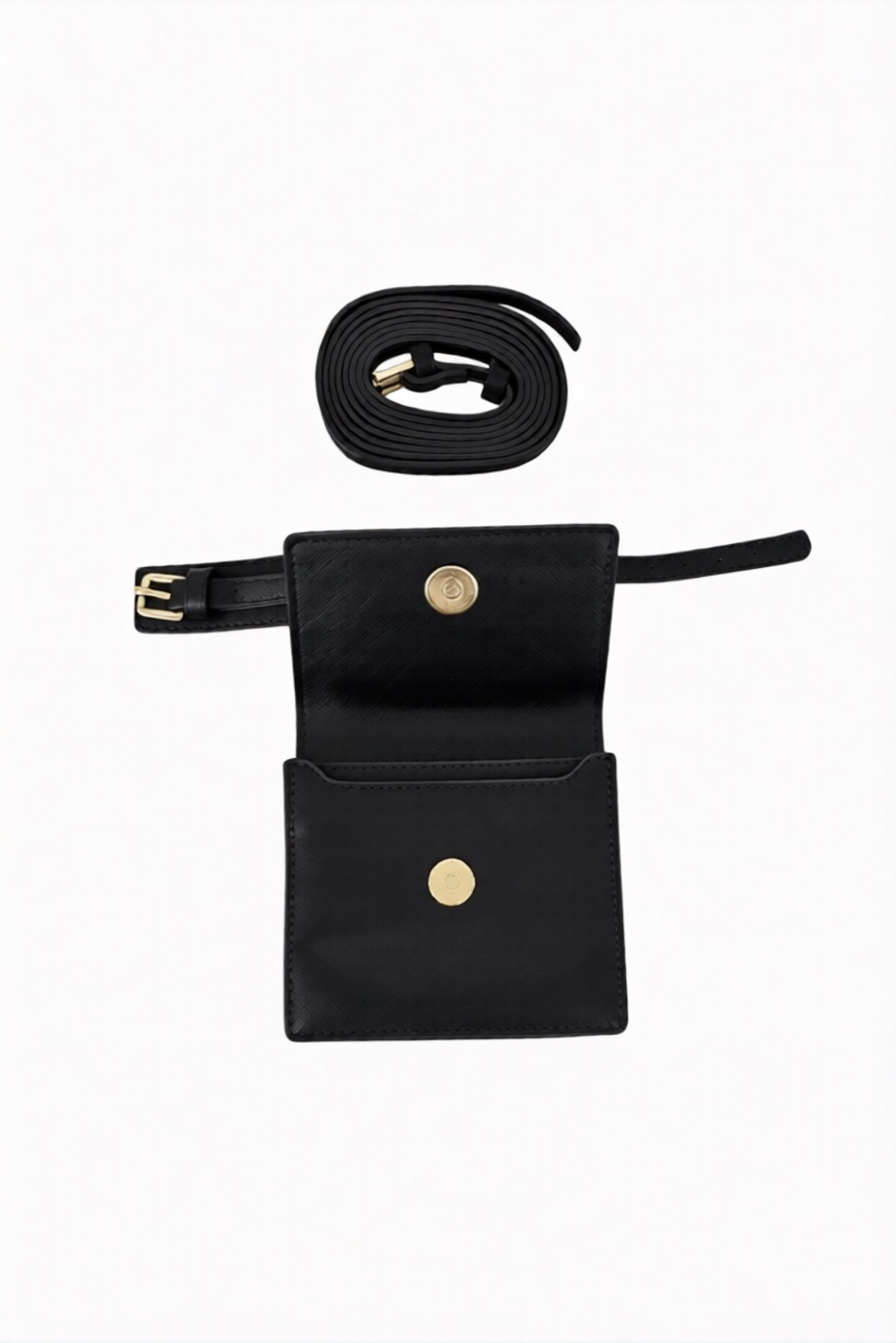 Кошелёк женский на запястье, на пояс из экокожи черный JACQUEMU
