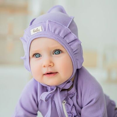 Ruffled baby hat 3-18 months - Lavender