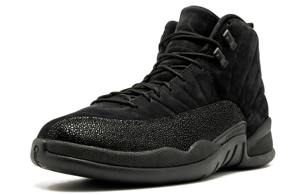 Jordan Air Jordan 12 Retro OVO Black fishskin pattern owl non-slip lightweight high-top retro basketball shoes men's Black 2017 Edition