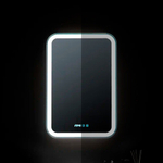 Зеркало-шкаф с подсветкой Джерси черный, 50х75 см (сенсорный выключатель, часы, правый, черный корпус)