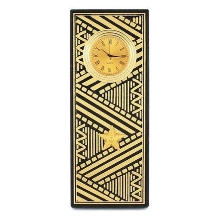 Часы "Погон генерал" цвет золото камень змеевик 60х40х150 мм 300 гр. R113533