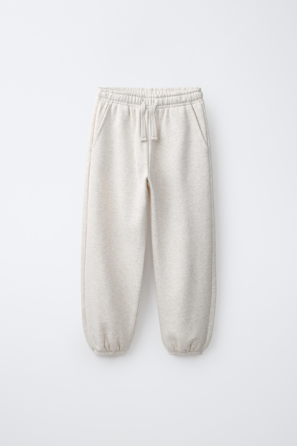 ZARA БРЮКИ-ДЖОГГЕРЫ ИЗ МЯГКОЙ ТКАНИ, ПЕСОЧНЫЙ МЕЛАНЖ