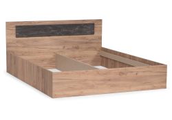 Двуспальная кровать Taika 160х200 дуб золотой / камень темный