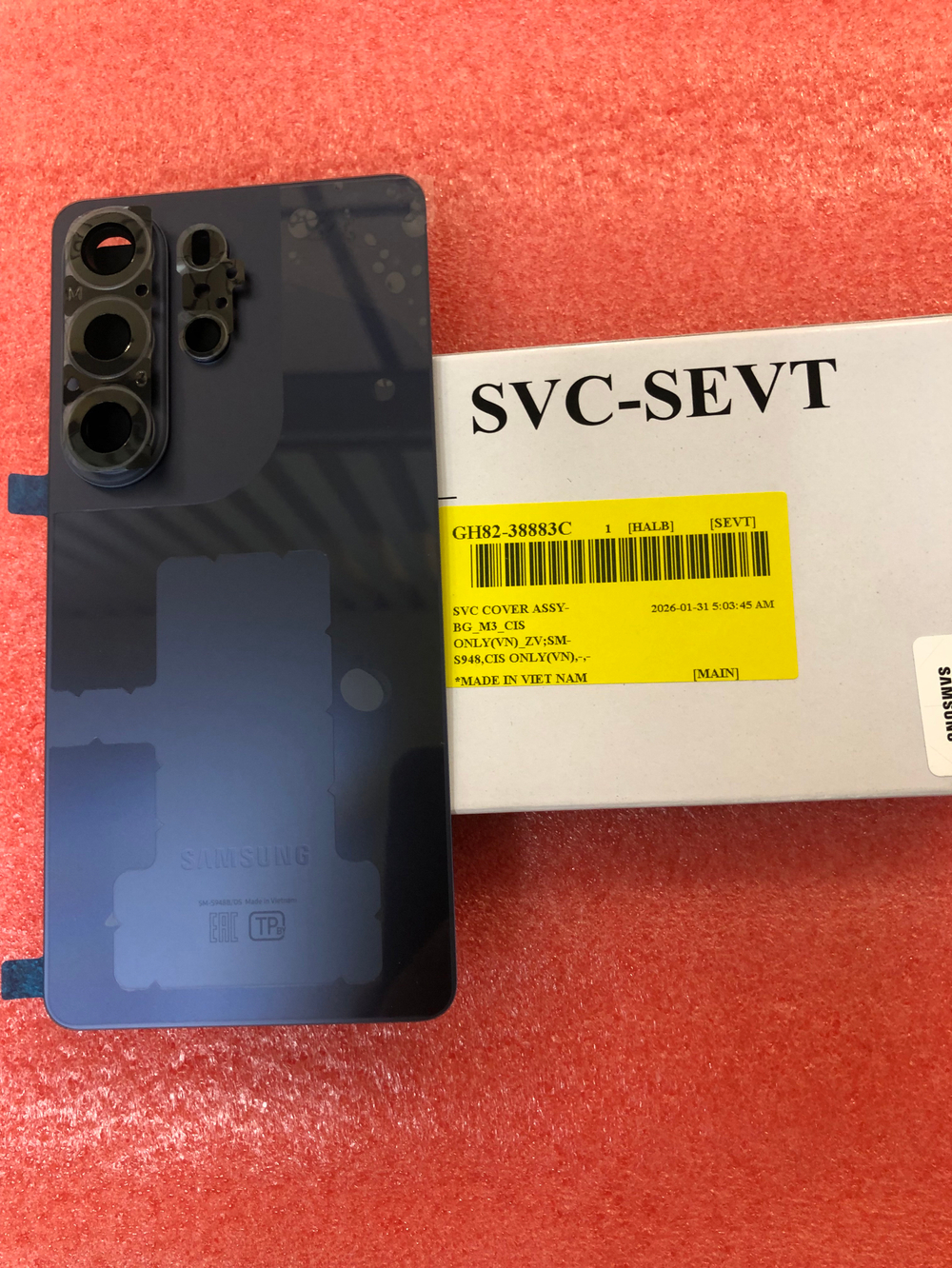 Задняя крышка для Samsung S948 Galaxy S26 Ultra, Фиолетовая, Оригинал Сервисная