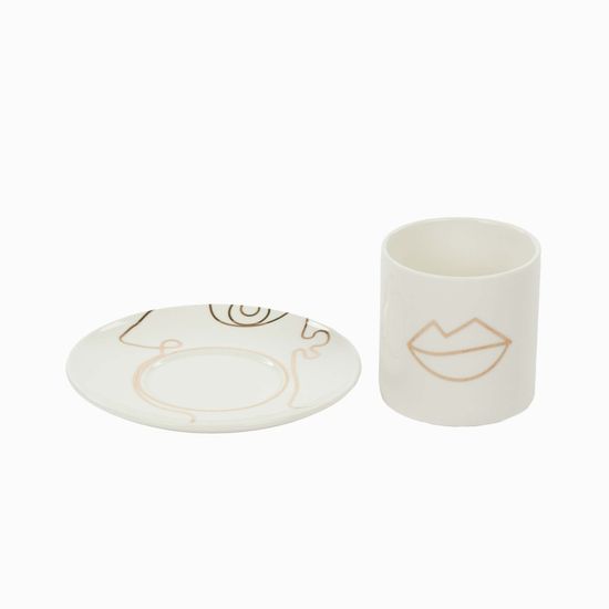 Чайная пара Mouth cup gold