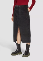 Юбка-миди-вельвет с разрезом