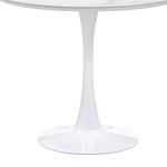 Керамический стол Woodville Тулип 90х74 белый мрамор, белый, ножки белые